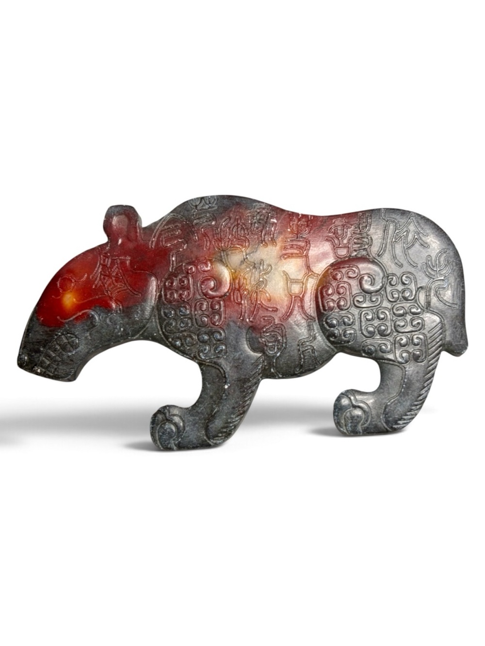 Vintage Chinese Carved Stone Tiger Tally Hufu Talisman Figurine 5.5"